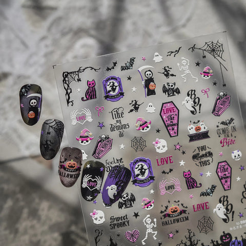 Halloween Ghost Nail Stickers | Dark Grunge Nail Art Decals - image 5