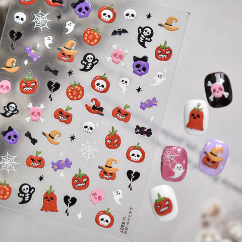 Halloween Nail Stickers, Halloween Nail Decals, Cute Halloween Stickers, Halloween Nail Art, Halloween Manicure