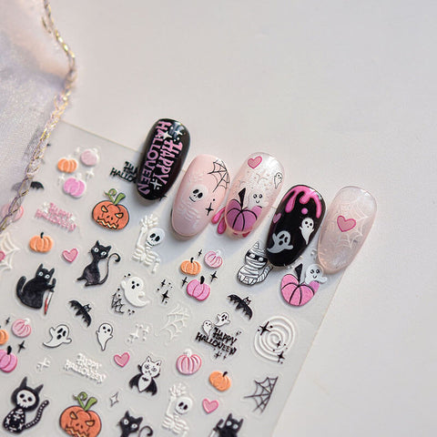 Halloween Nail Stickers, Halloween Nail Decals, Ghost Nail Decals, Halloween Nail Charms, Halloween Nail Art, Cute Halloween Nails
