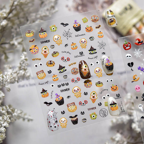 Halloween Nail Stickers, Halloween Nail Decals, Cute Halloween Stickers, Halloween Nail Art, Halloween Manicure
