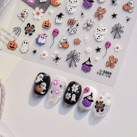 Halloween Nail Stickers, Halloween Nail Decals, Ghost Nail Decals, Halloween Nail Charms, Halloween Nail Art, Cute Halloween Nails