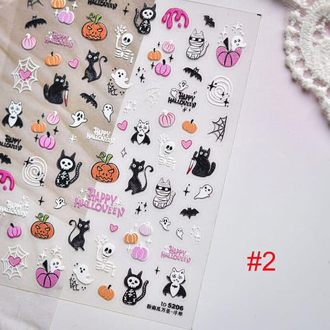 Halloween Nail Stickers, Halloween Nail Decals, Ghost Nail Decals, Halloween Nail Charms, Halloween Nail Art, Cute Halloween Nails
