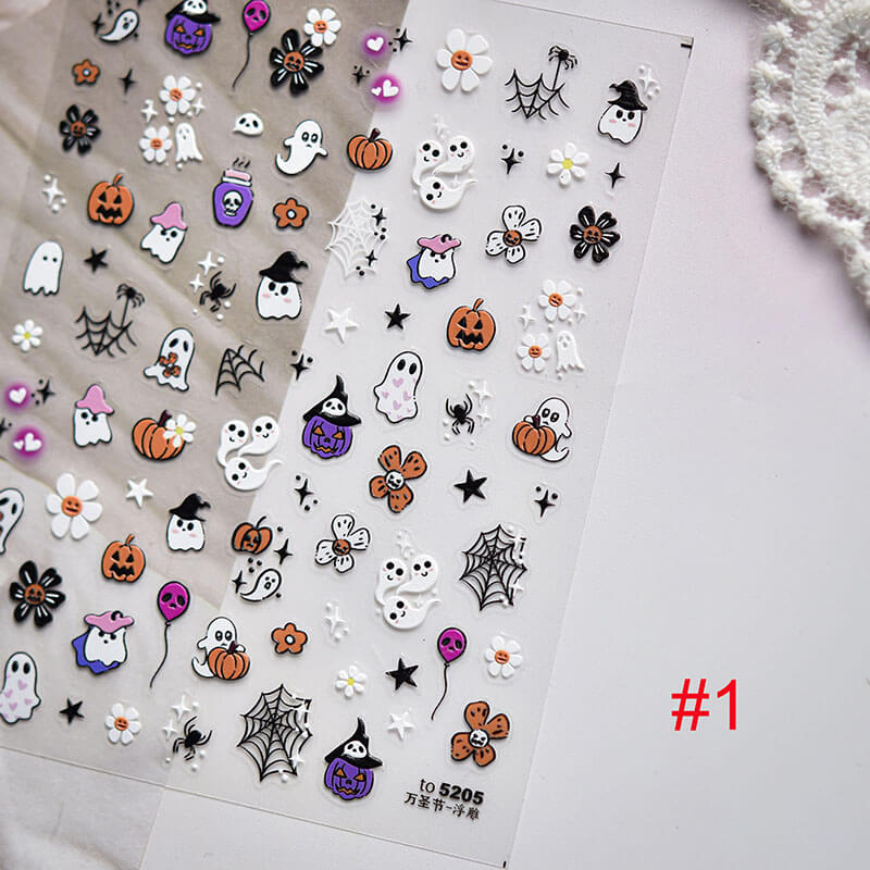 Halloween Nail Stickers, Halloween Nail Decals, Ghost Nail Decals, Halloween Nail Charms, Halloween Nail Art, Cute Halloween Nails