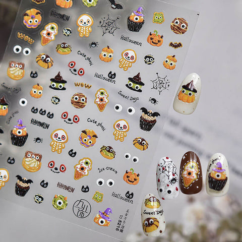 Halloween Nail Stickers, Halloween Nail Decals, Cute Halloween Stickers, Halloween Nail Art, Halloween Manicure