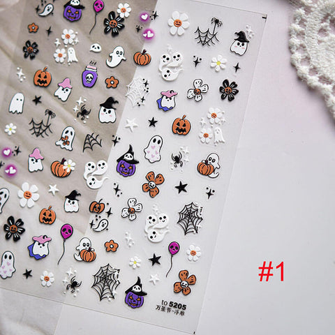Halloween Nail Stickers, Halloween Nail Decals, Ghost Nail Decals, Halloween Nail Charms, Halloween Nail Art, Cute Halloween Nails