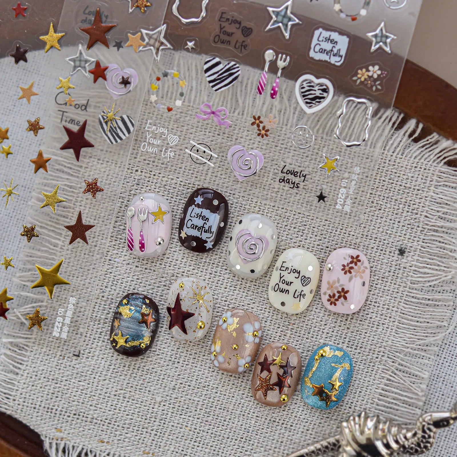 Heart Star Nail Stickers - nail art product image 2