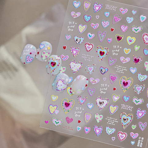 Heart Star Nail Stickers | Kawaii Celestial Nail Art Decals - image 2