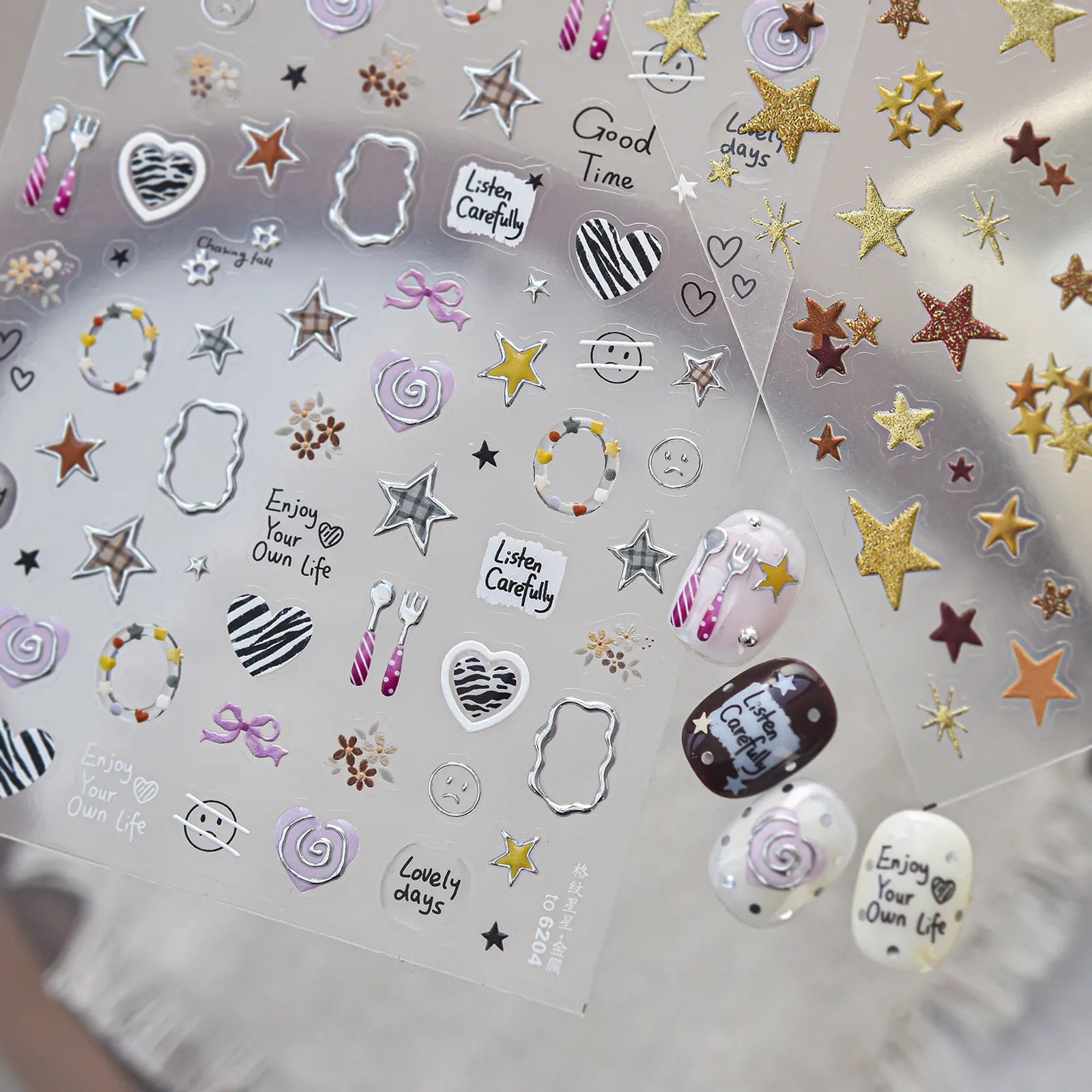 Heart Star Nail Stickers - nail art product image 3