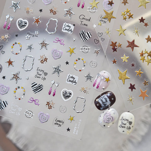 Heart Star Nail Stickers - nail art product image 3