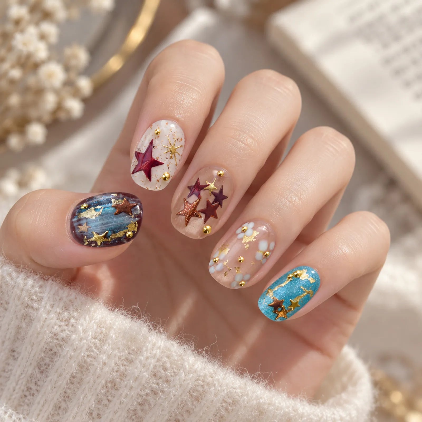 Heart Star Nail Stickers - nail art product image 4