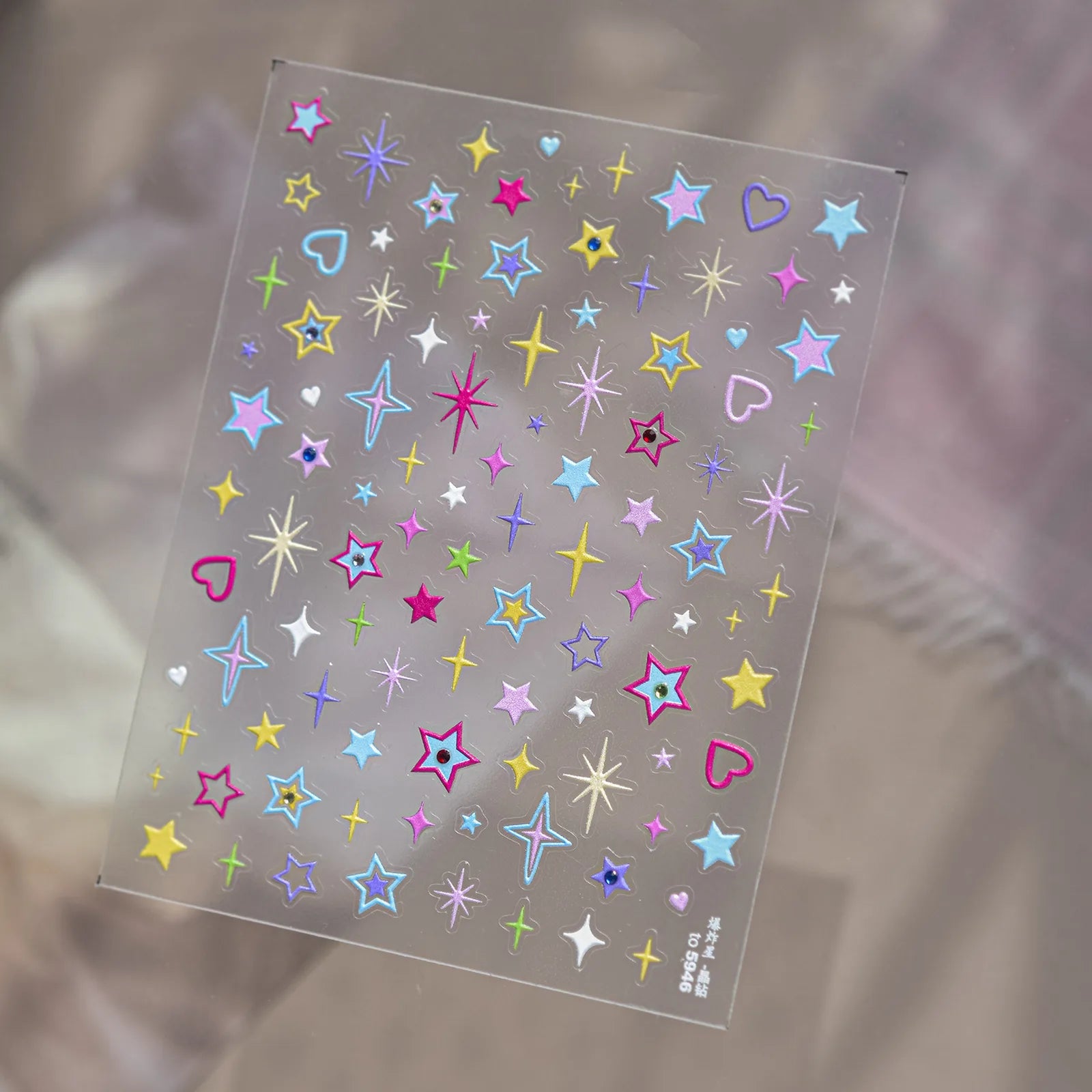 Heart Star Nail Stickers | Kawaii Celestial Nail Art Decals - to5946 variant image