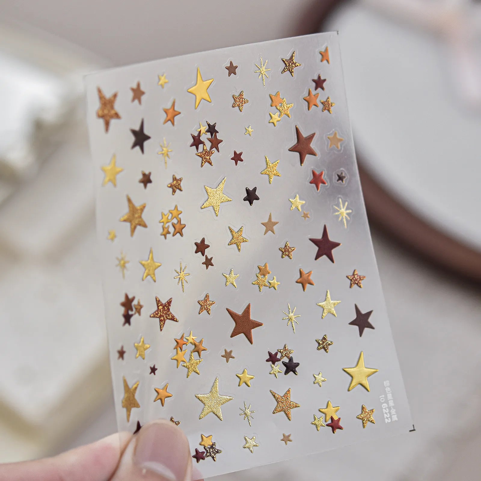 Heart Star Nail Stickers | Metallic Sweet Grunge Nail Art Decals image