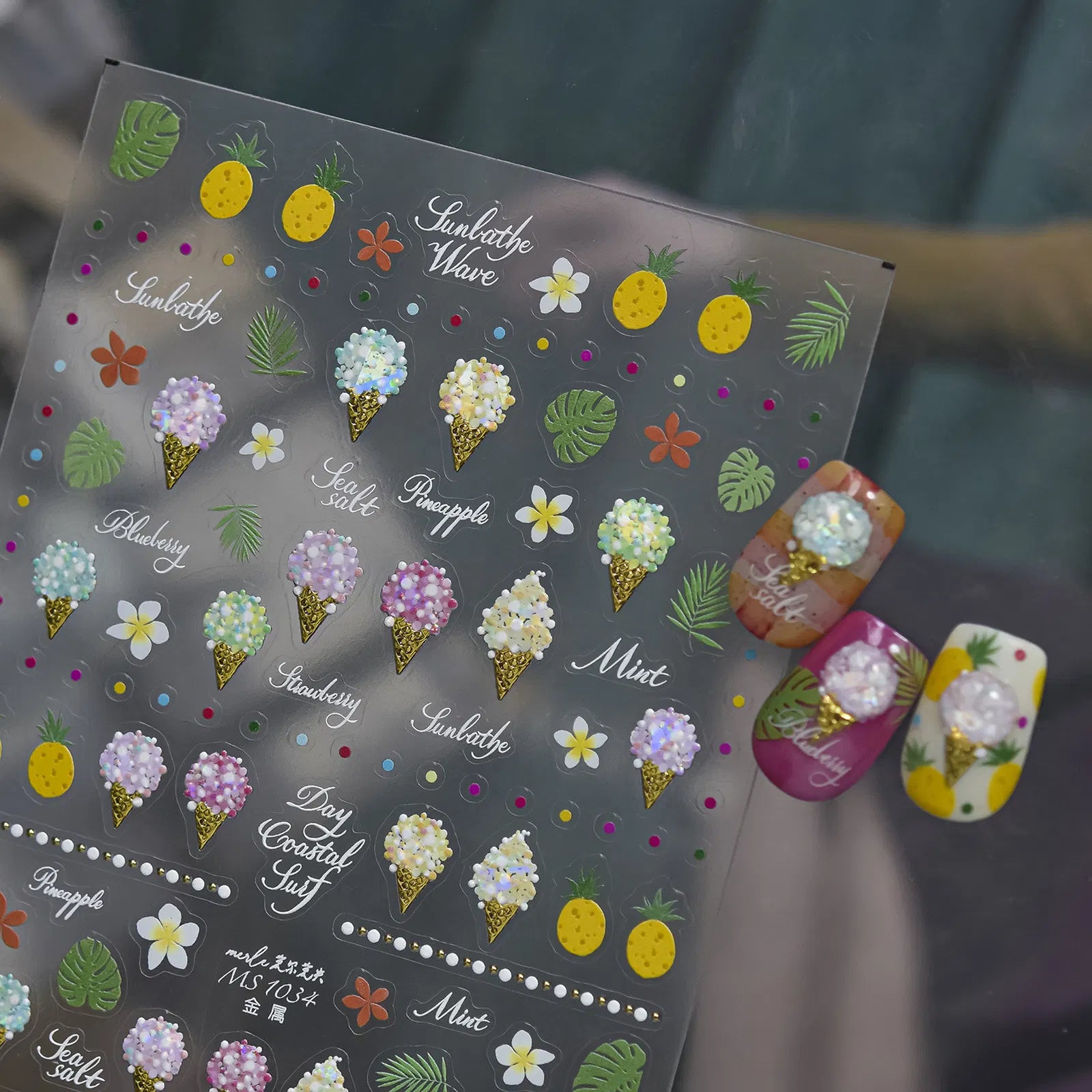 Ice Cream Cake Nail Stickers | Kawaii Dessert Nail Art Decals - image 2