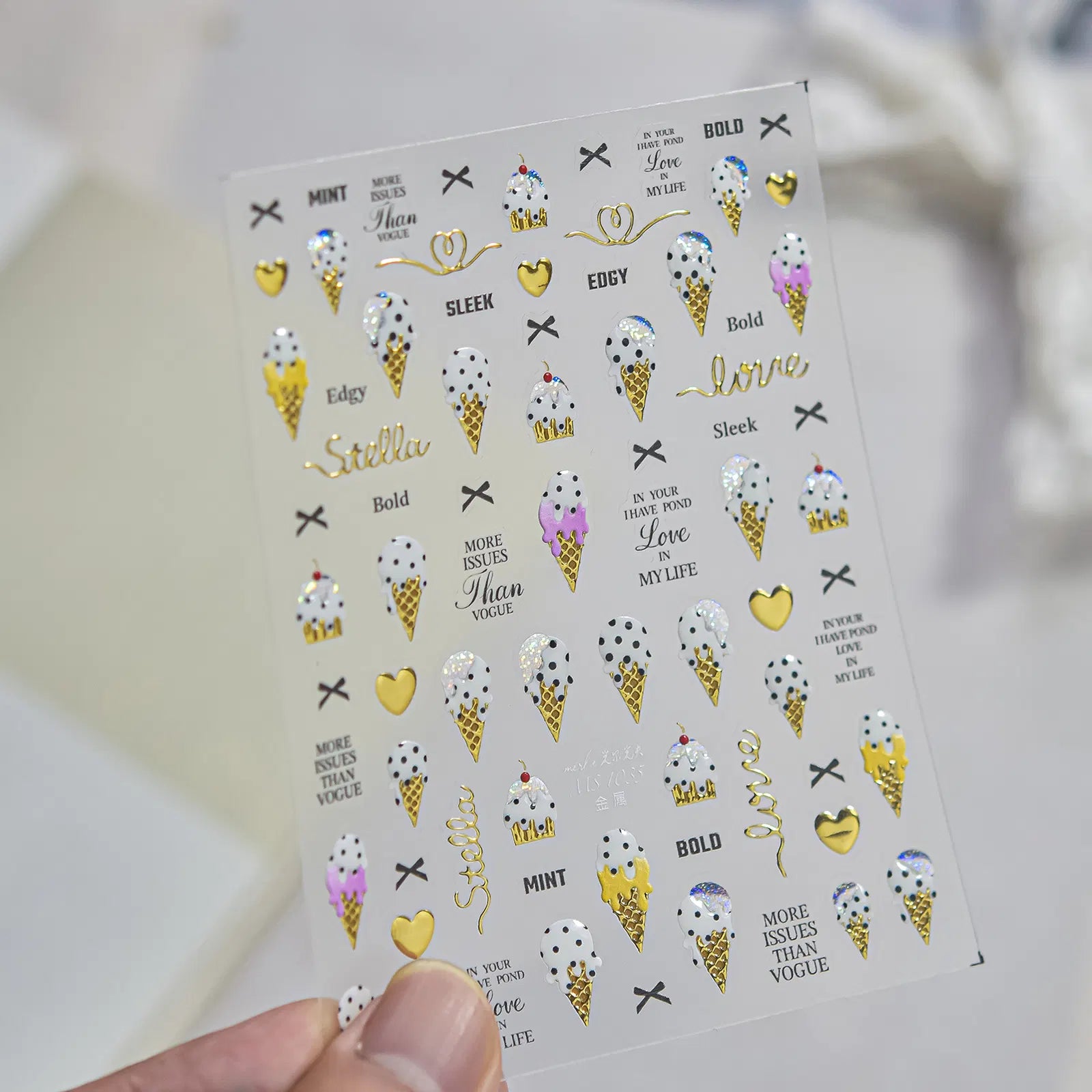 MS1035 Ice Cream Cake Nail Stickers variant image - Tomoni Nail Art