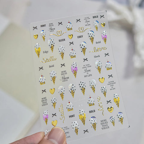 MS1035 Ice Cream Cake Nail Stickers variant image - Tomoni Nail Art
