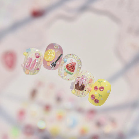 Ice Cream Party Nail Stickers | Kawaii Dessert Nail Art Decals - image 2
