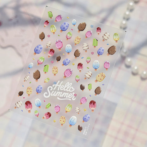 Ice Cream Party Nail Stickers | Kawaii Dessert Nail Art Decals - image 4