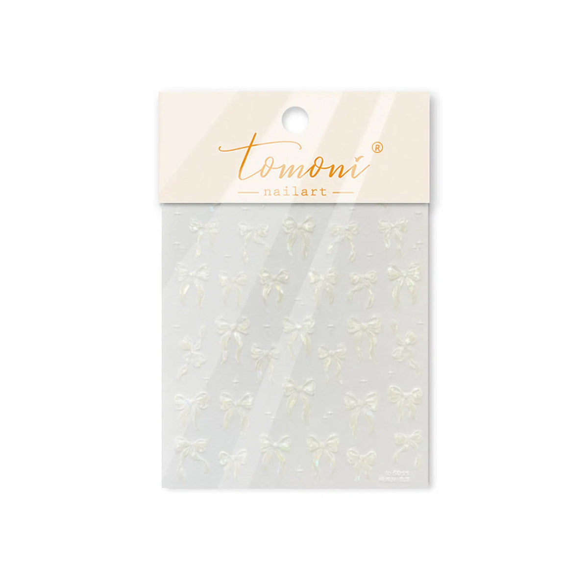 Iridescent Bow Nail Stickers | Romantic Ribbon Nail Art Decals - to5011 variant image