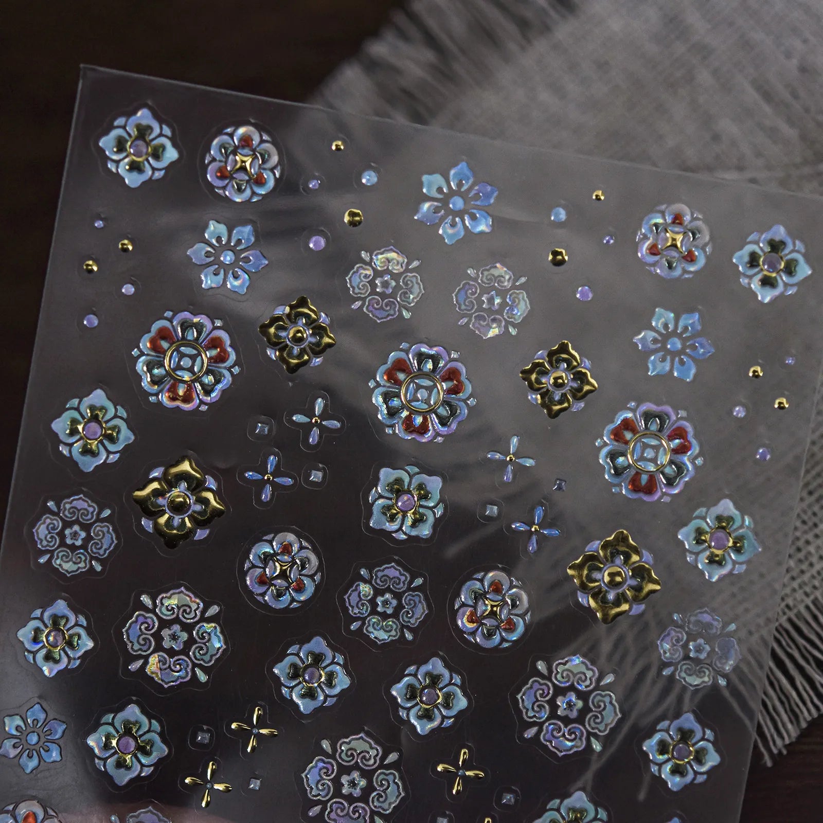 Iridescent Floral Nail Stickers - nail art product image 2