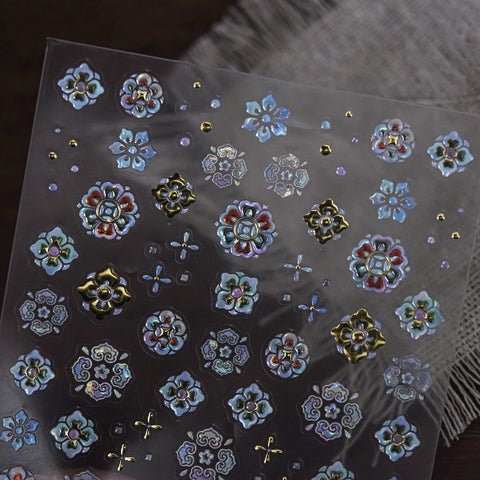 Iridescent Floral Nail Stickers - nail art product image 2