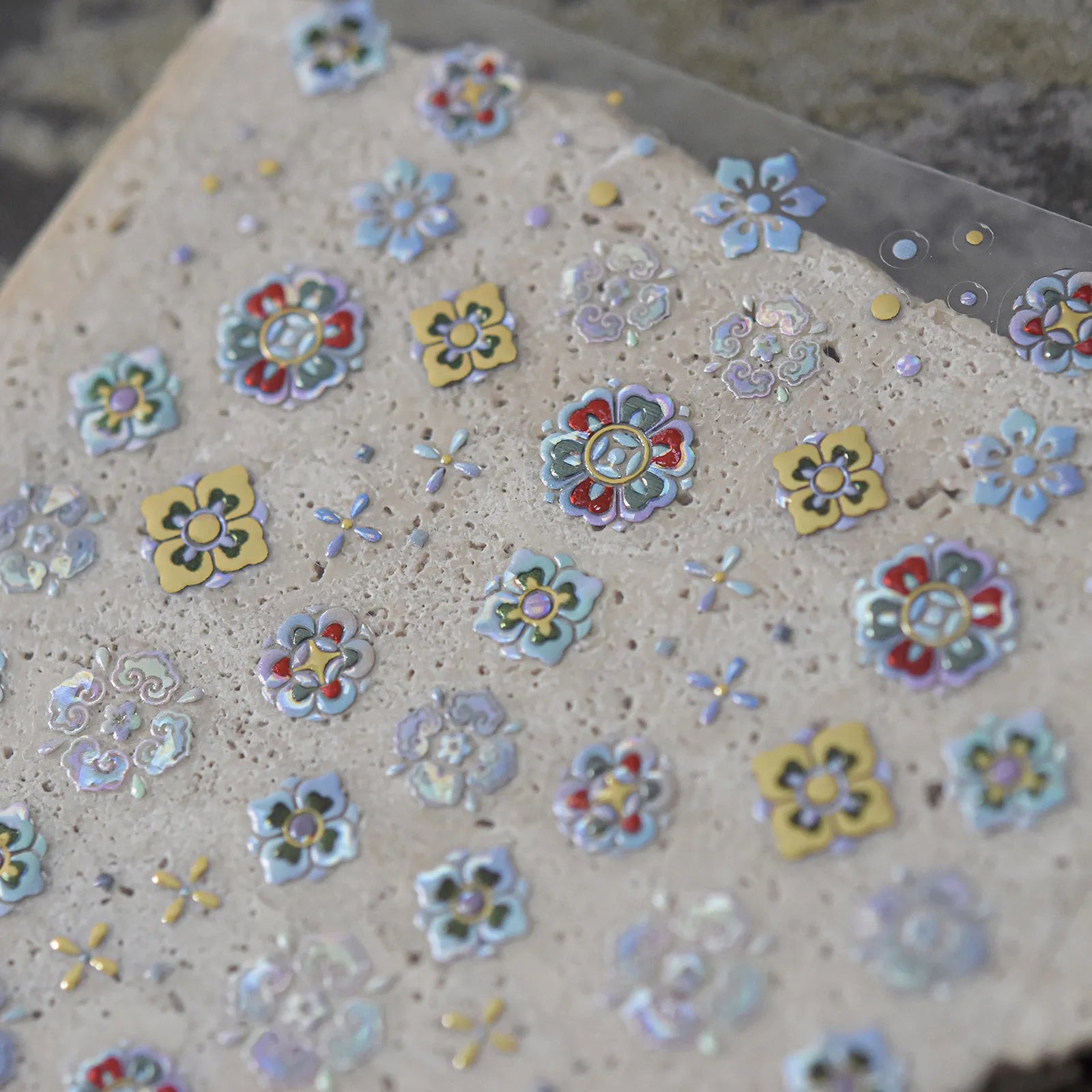 Iridescent Floral Nail Stickers - nail art product image 4