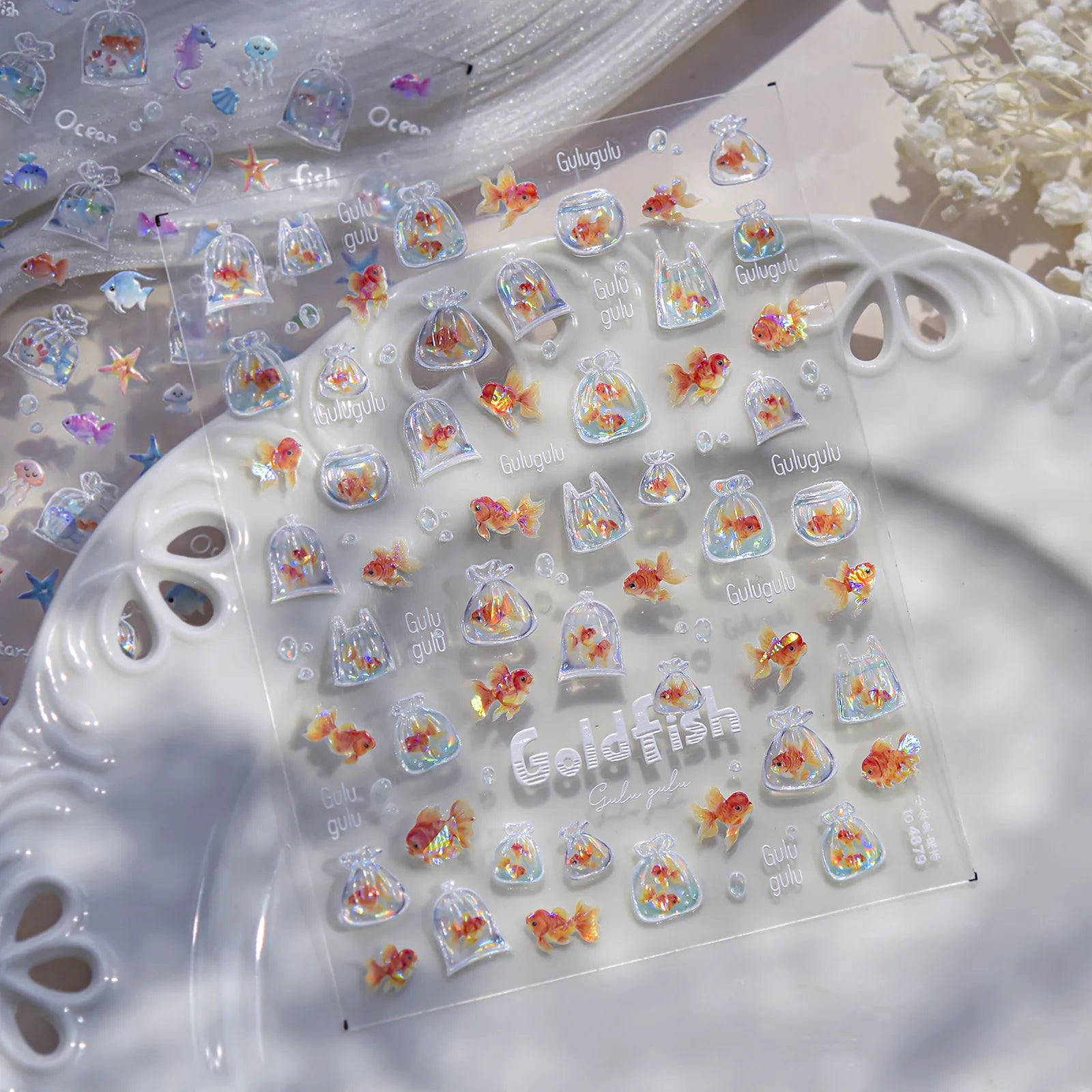 Jelly Ocean Nail Stickers | Starfish Shell Nail Art Decals - image 2