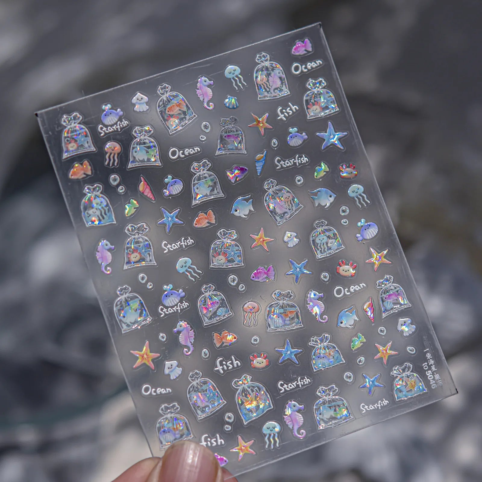 Jelly Ocean Nail Stickers | Starfish Shell Nail Art Decals - image 6