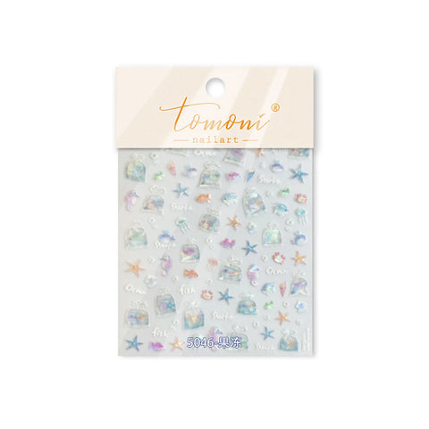 Jelly Ocean Nail Stickers | Starfish Shell Nail Art Decals