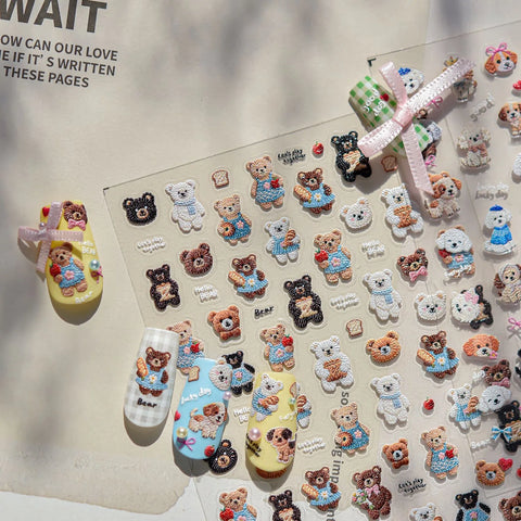 Kawaii Cat Face Nail Stickers | Cute Cartoon Nail Art Decals - image 4
