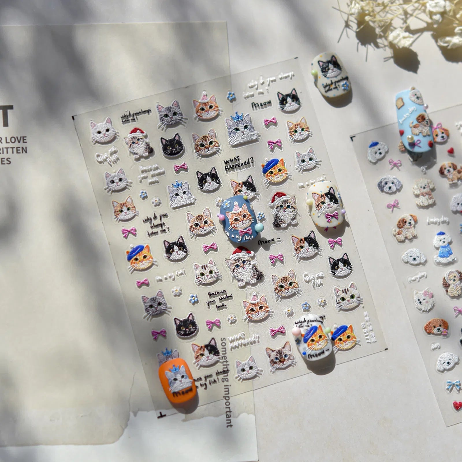 to5177 Kawaii Cat Face Nail Stickers variant image - Tomoni Nail Art
