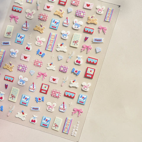 Kawaii Doodle Nail Stickers | Cartoon Nail Art Decals - image 2
