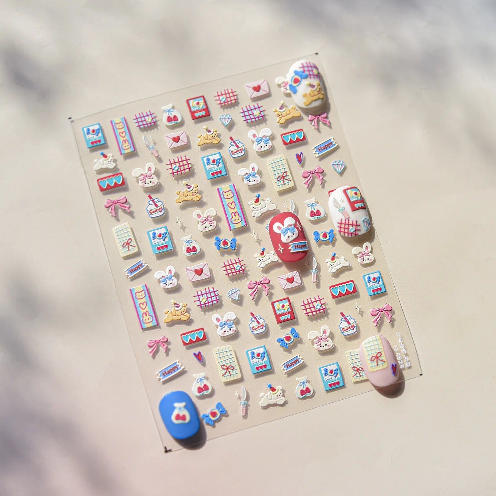 Kawaii Doodle Nail Stickers | Cartoon Nail Art Decals - image 5