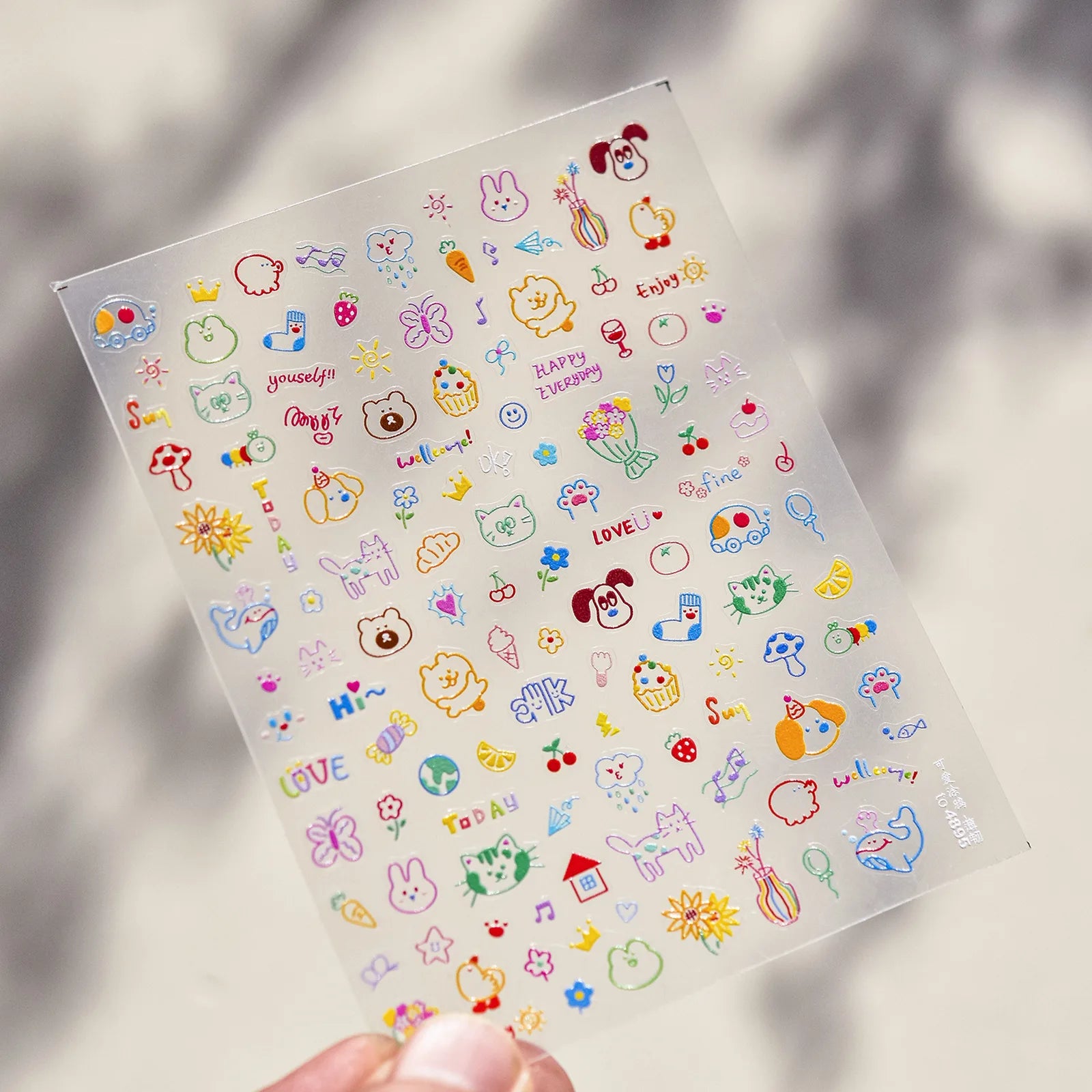 Kawaii Doodle Nail Stickers | Cartoon Nail Art Decals - image 7