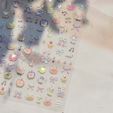 Kawaii Doodle Nail Stickers | Cute Cartoon Nail Art Decals - image 3