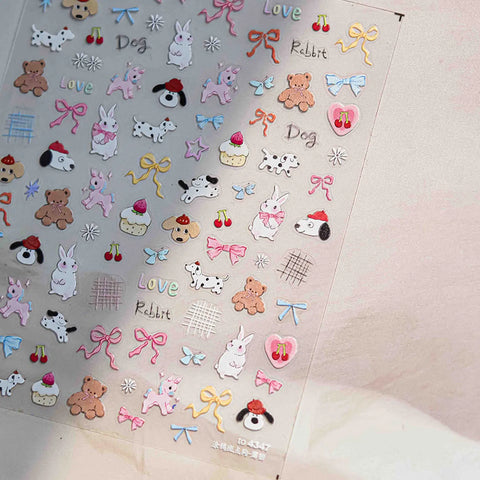 Kawaii Doodle Nail Stickers | Cute Cartoon Nail Art Decals - image 5