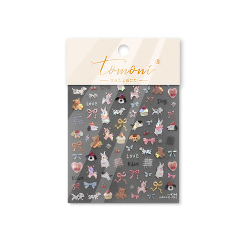 Kawaii Doodle Nail Stickers | Cute Cartoon Nail Art Decals - to4346 variant image