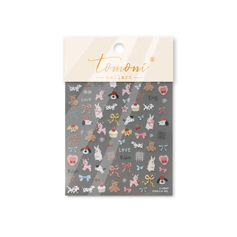 Kawaii Doodle Nail Stickers | Cute Cartoon Nail Art Decals - to4347 variant image