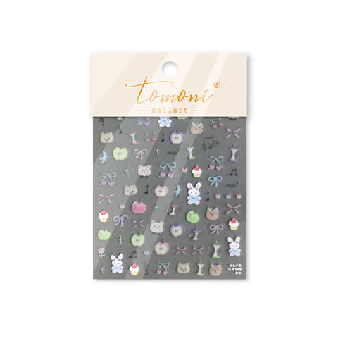 Kawaii Doodle Nail Stickers | Cute Cartoon Nail Art Decals - to4349 variant image