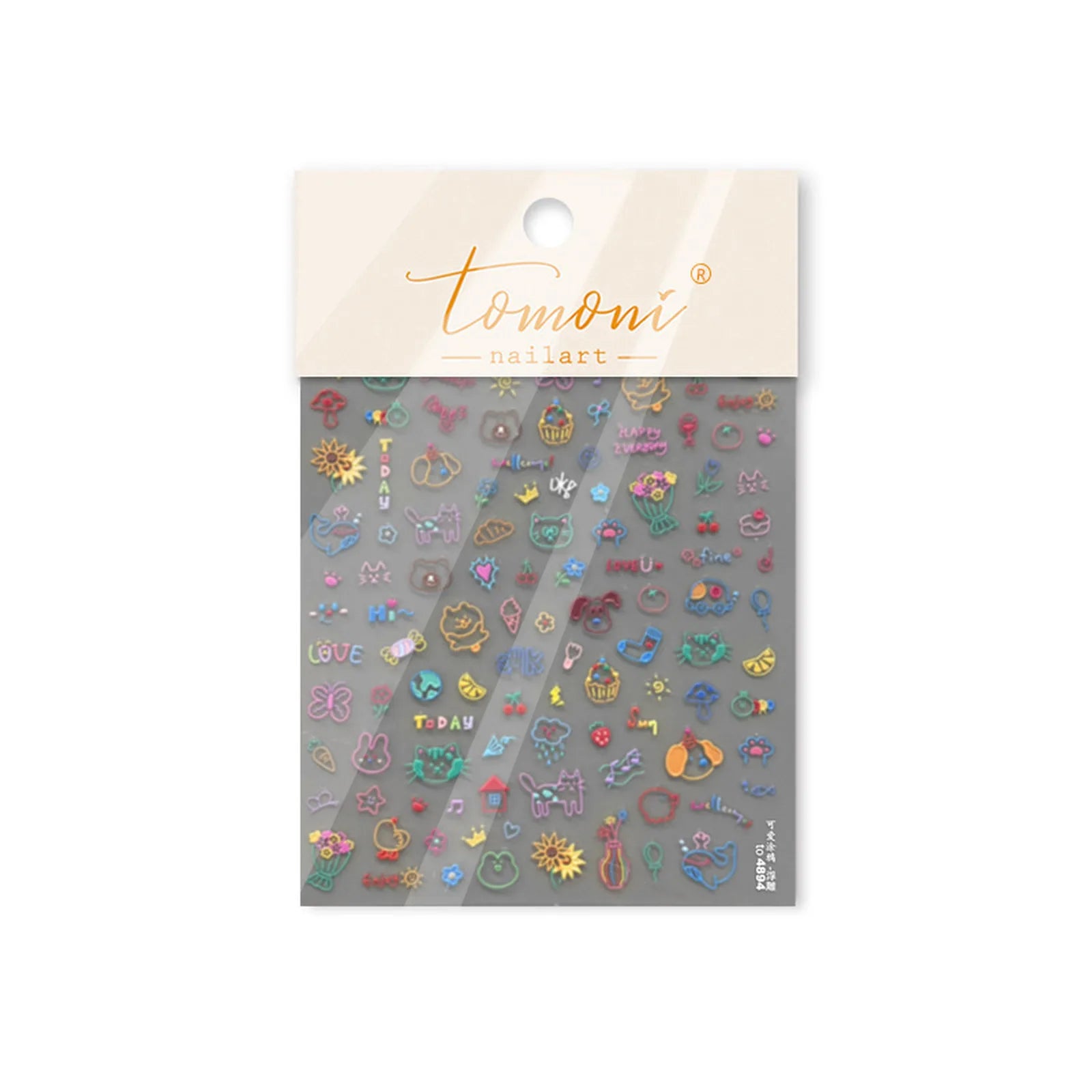 to4894 Kawaii Doodle Nail Stickers variant image - Tomoni Nail Art