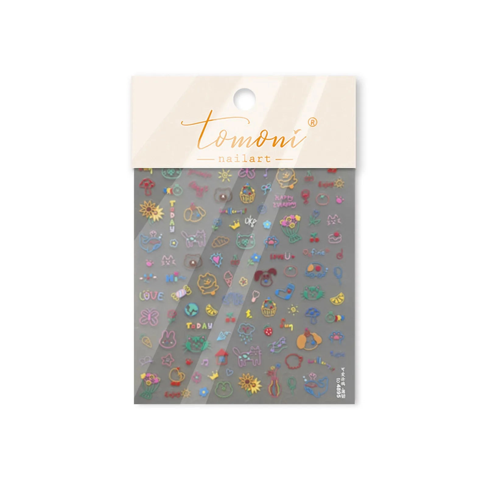 to4895 Kawaii Doodle Nail Stickers variant image - Tomoni Nail Art