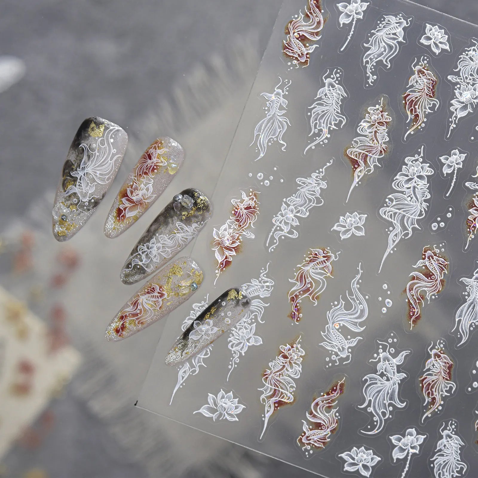 Koi Fish Nail Stickers - nail art product image 2