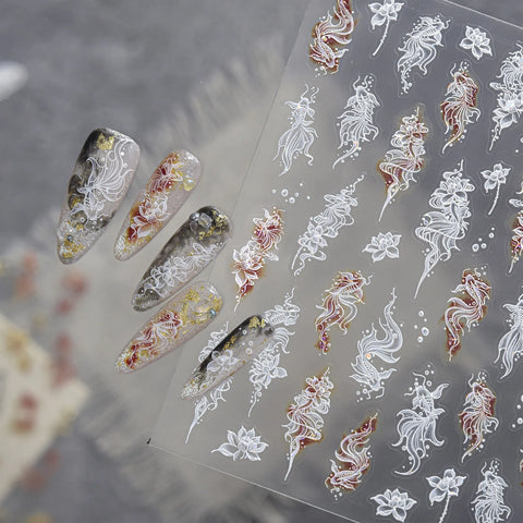Koi Fish Nail Stickers - nail art product image 2