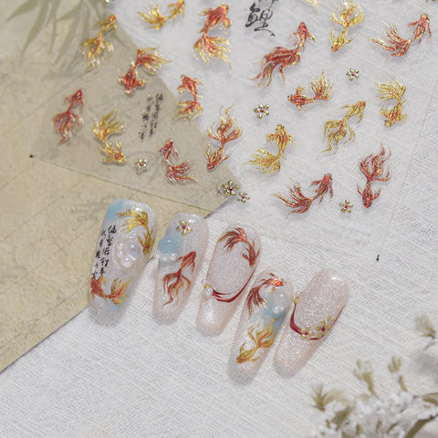 Koi Fish Nail Stickers - nail art product image 3