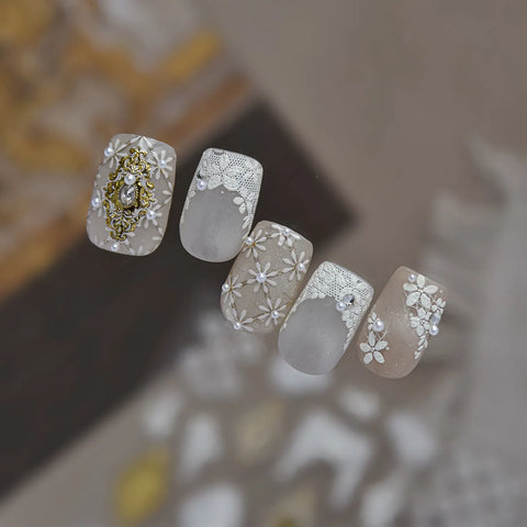 Lace Bow Nail Stickers | Coquette Nail Art Decals - image 5