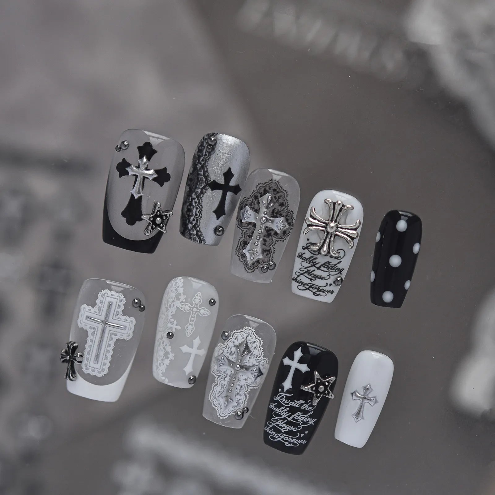 Lace Cross Nail Stickers - nail art product image 3