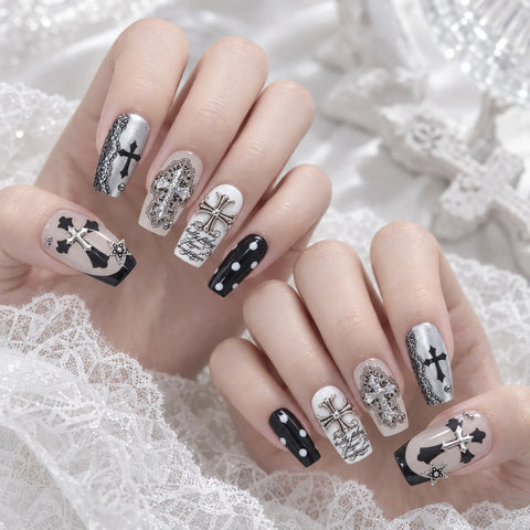 Lace Cross Nail Stickers - nail art product image 4