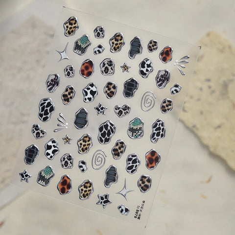 Leopard Berry Nail Stickers | Retro Animal Print Nail Art Decals - image 2