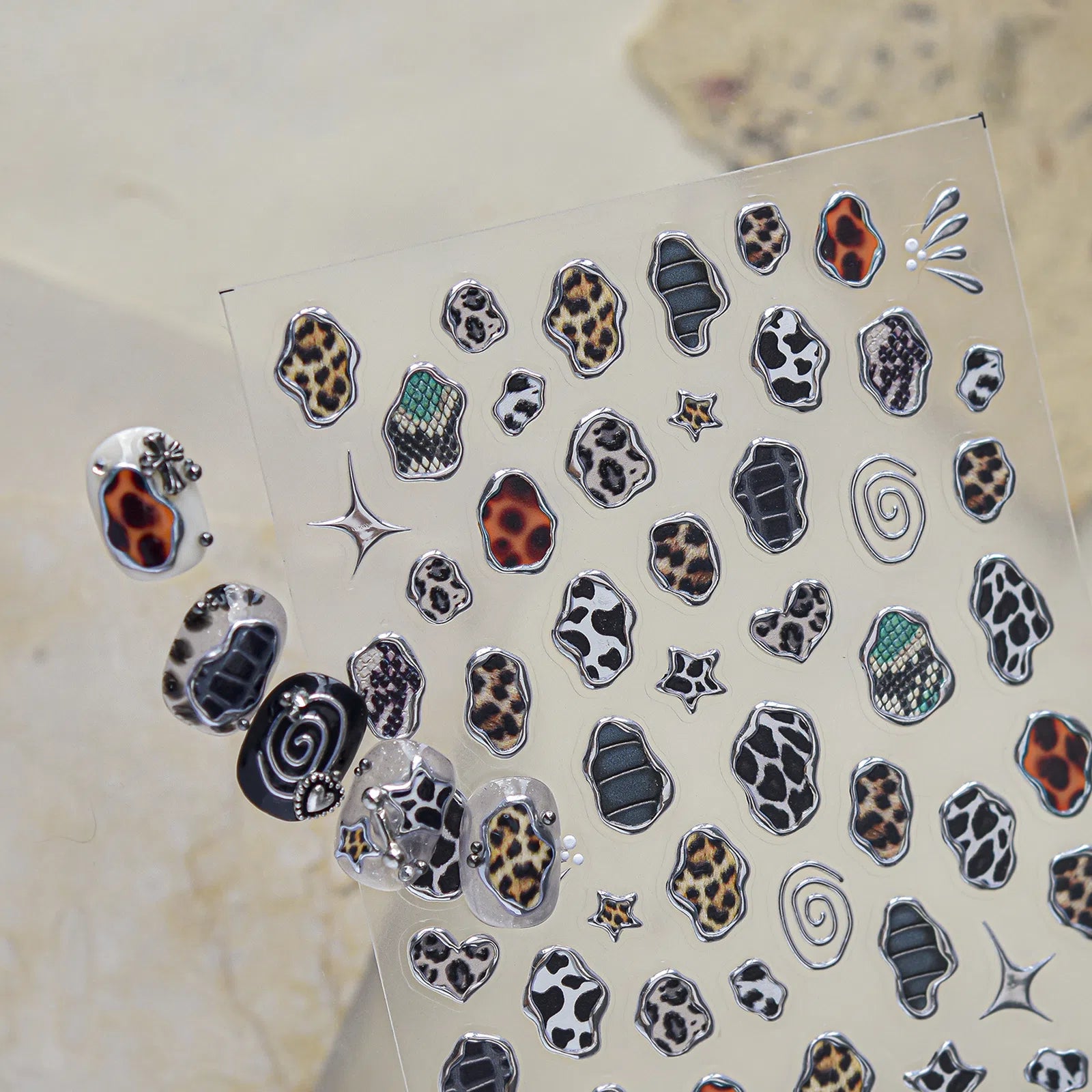 Leopard Berry Nail Stickers | Retro Animal Print Nail Art Decals - image 3