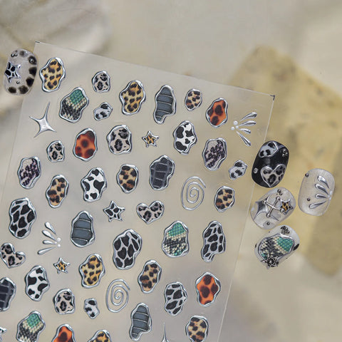 Leopard Berry Nail Stickers | Retro Animal Print Nail Art Decals - image 4