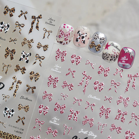 Leopard Bow Nail Stickers - nail art product image 1
